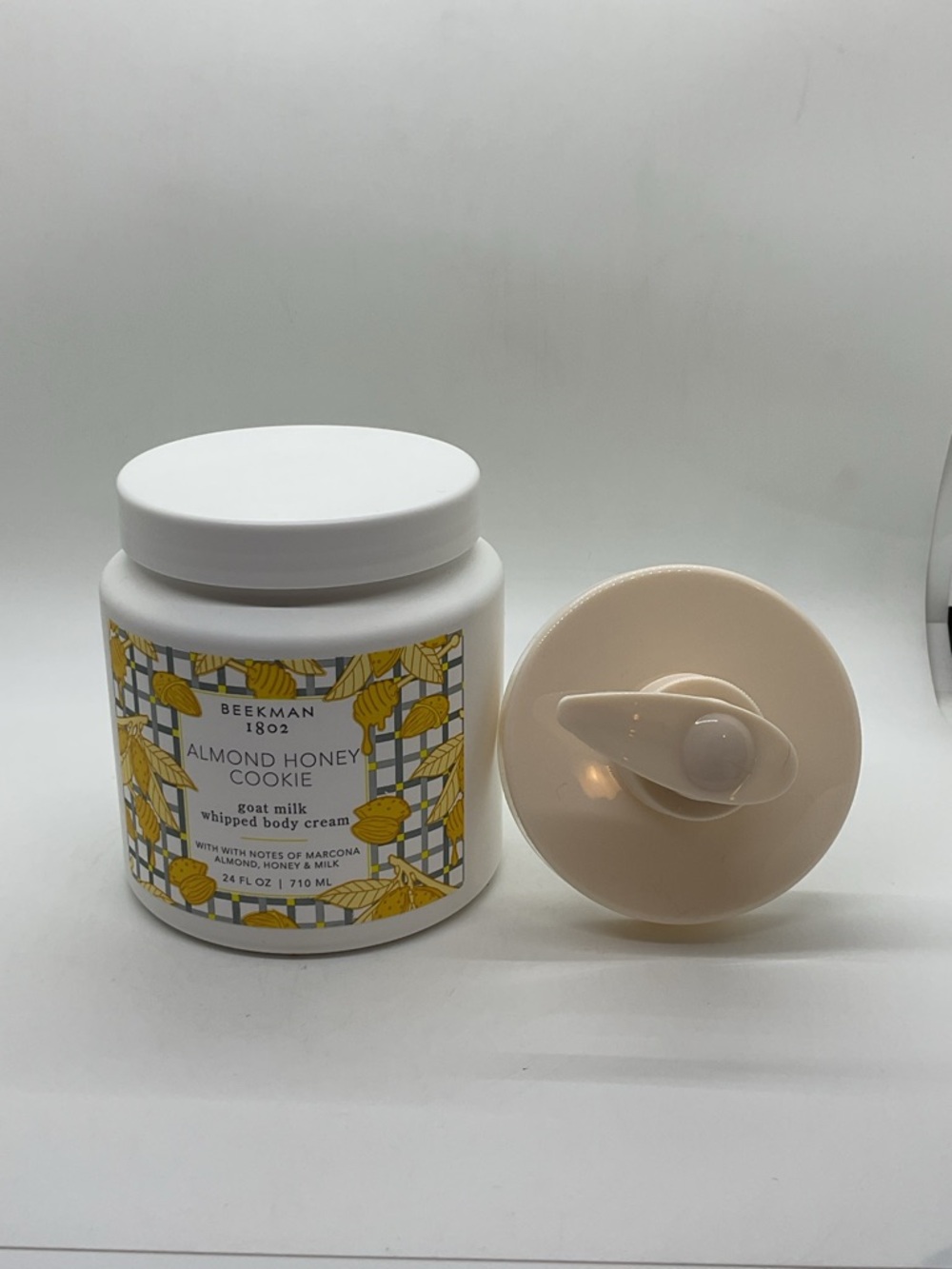 New Sealed Beekman 1802 24 Oz. Almond Honey Cookie Whipped Body Cream with Pump